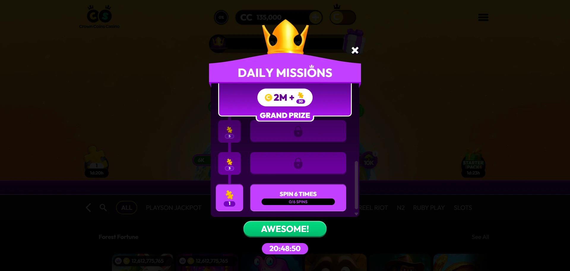 daily missions at sweepstakes casinos