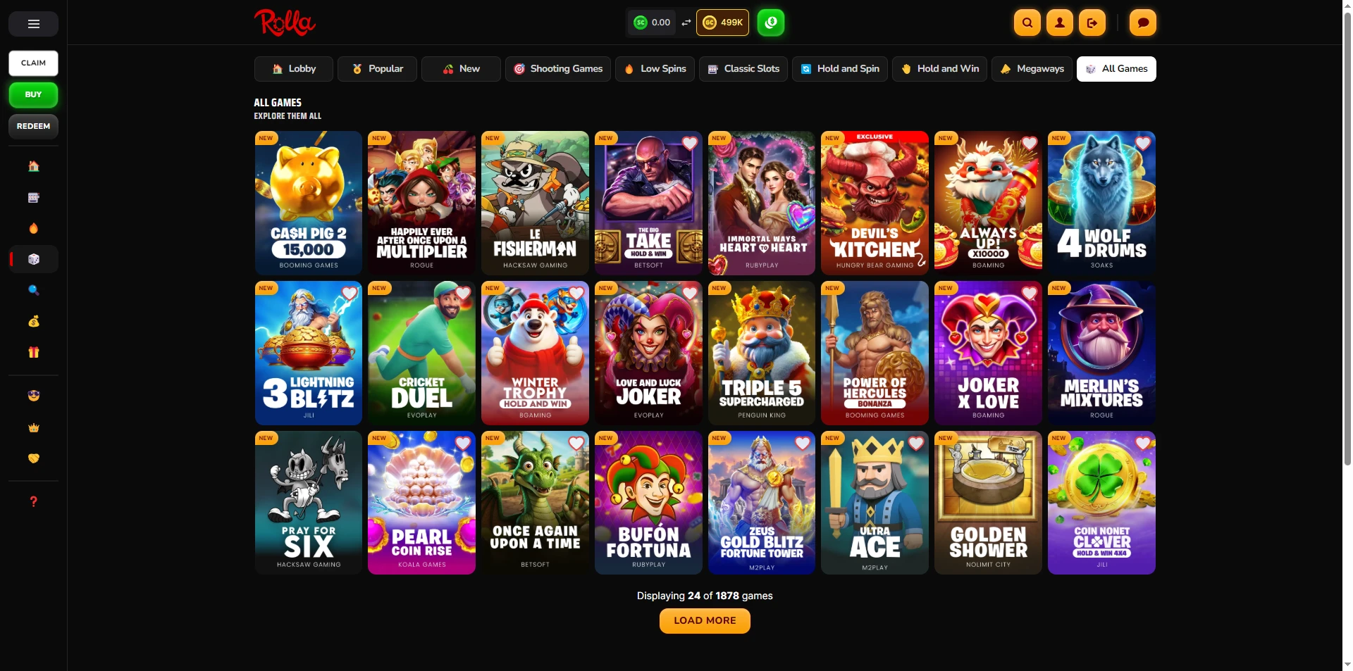 Rolla Casino Games 2026