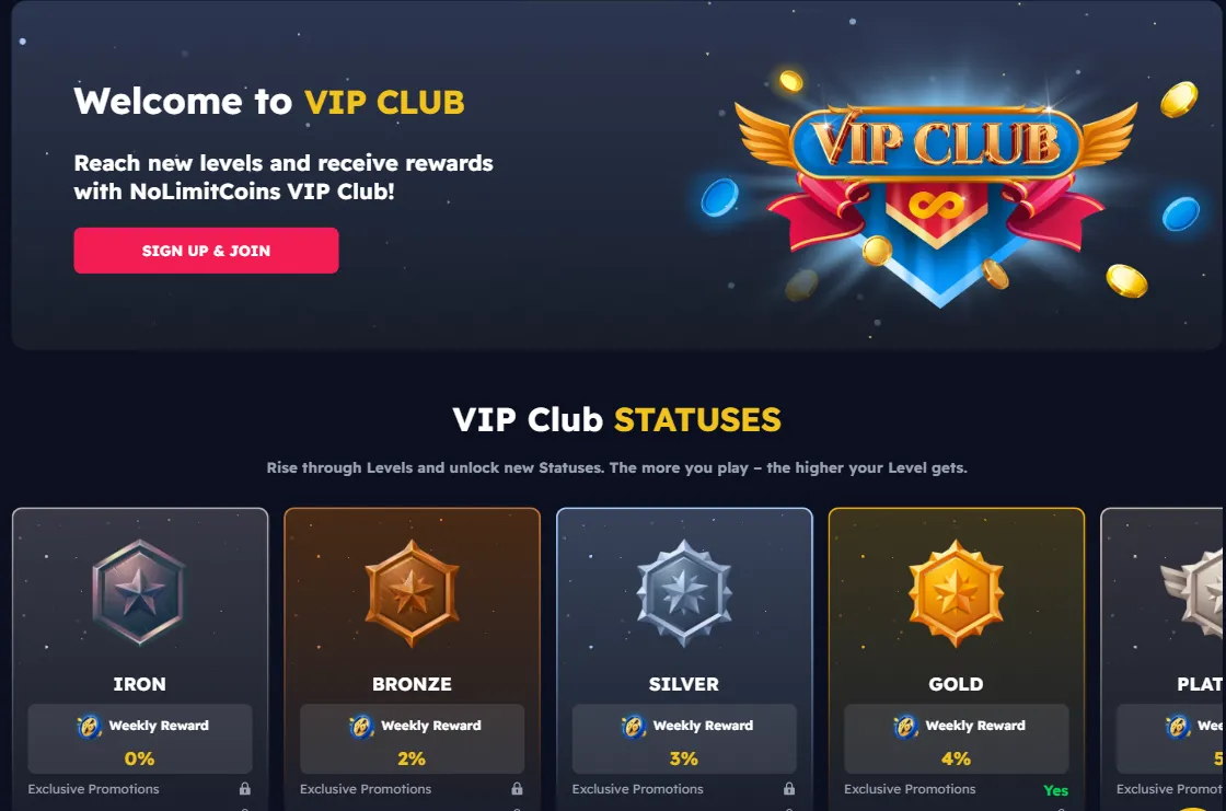 NoLimitCoins VIP Club