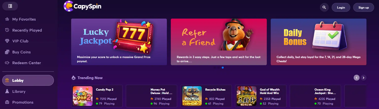 capyspin banner