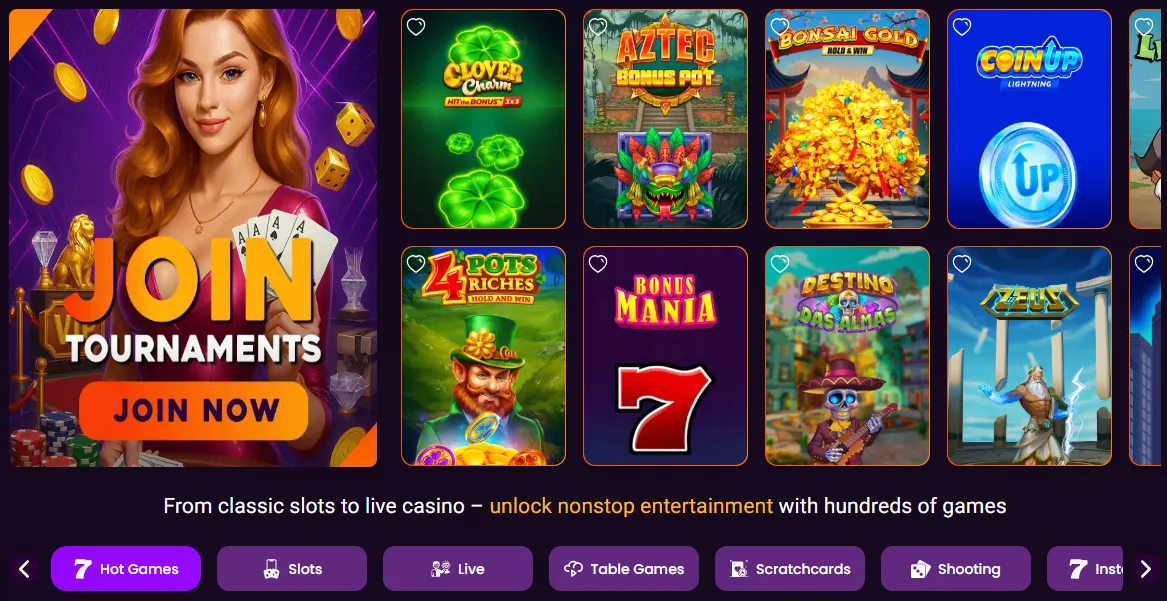 Sweepstakes Casino games at Scoop