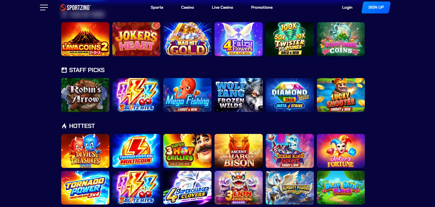sportzino games