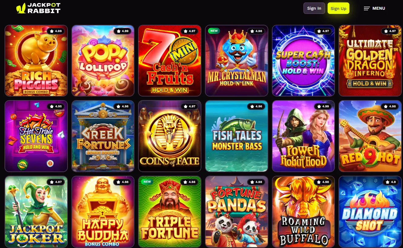 Games at JackpotRabbit