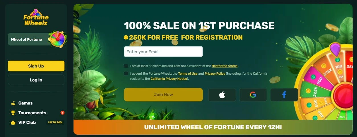 Fortune Wheelz Casino Welcome Bonus