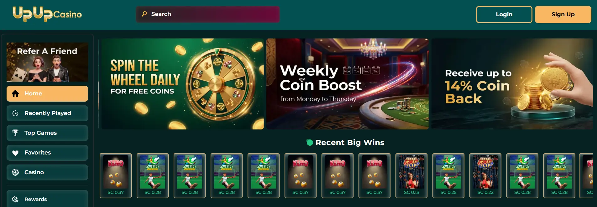 upup casino banner