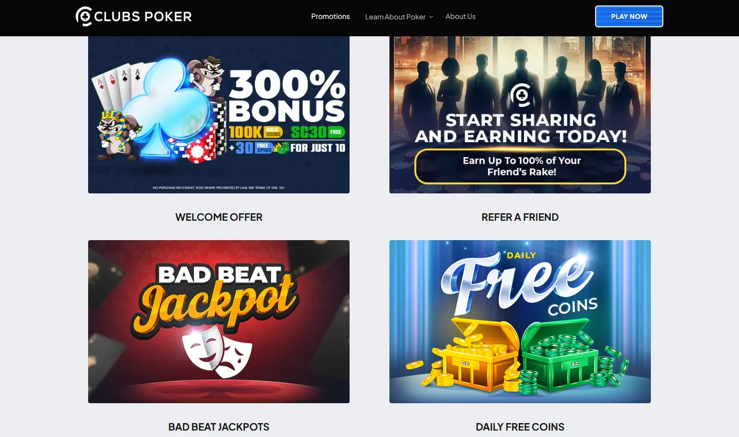 clubs poker promotions