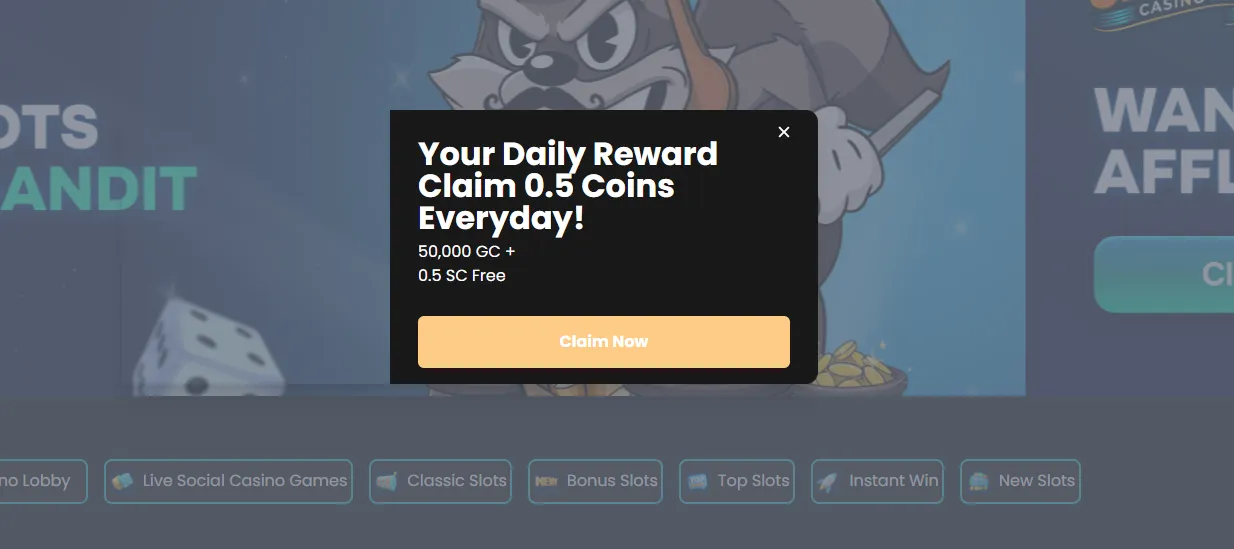 daily log in reward - Sweeper Casino