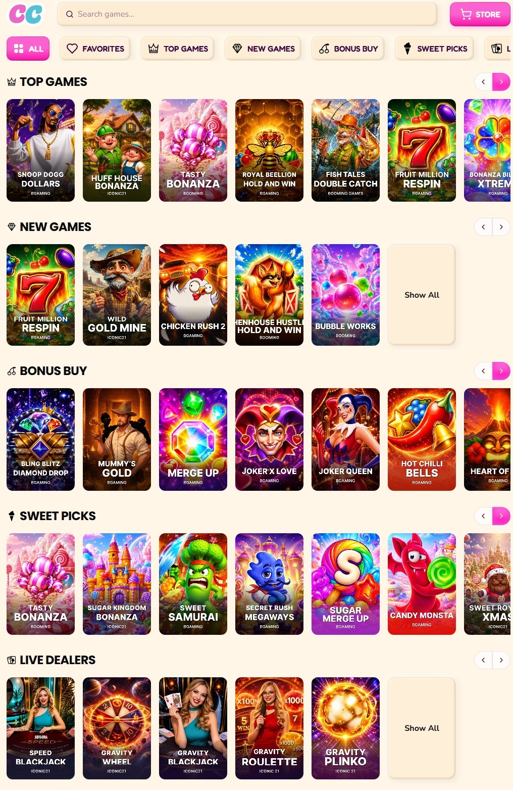 candycoins game lobby