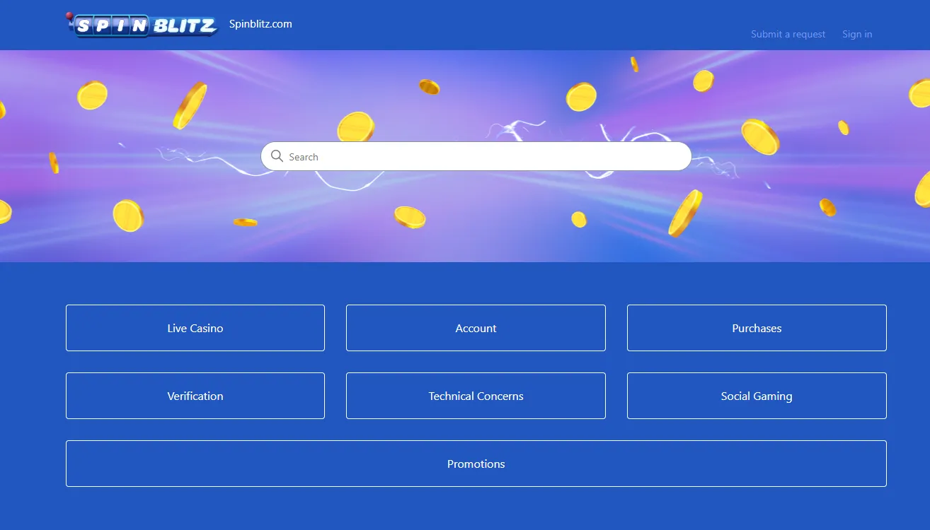 Customer Support SpinBlitz