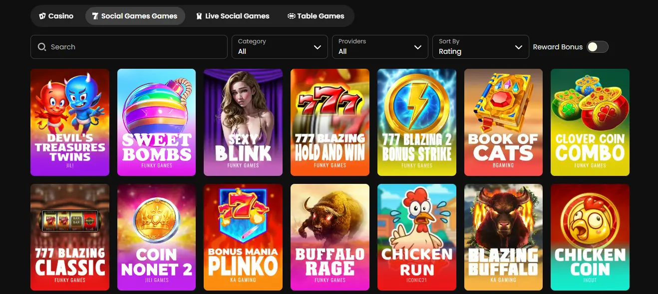 sweepcoins games