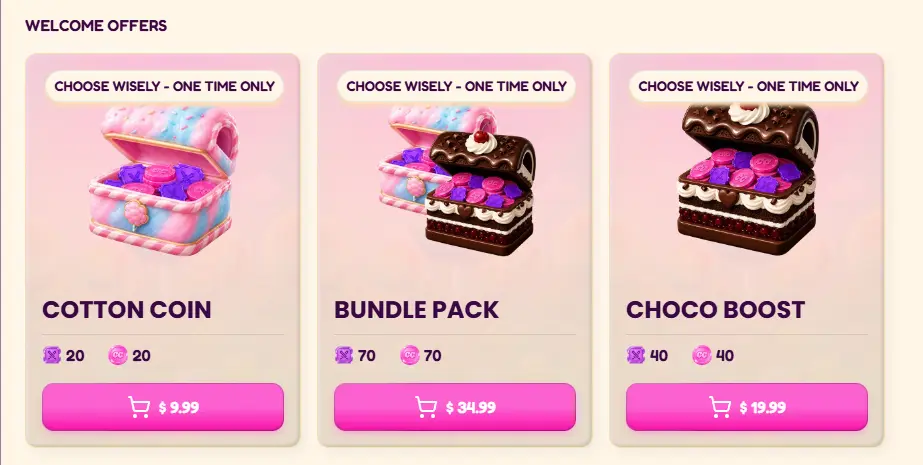 candy coins welcome offers