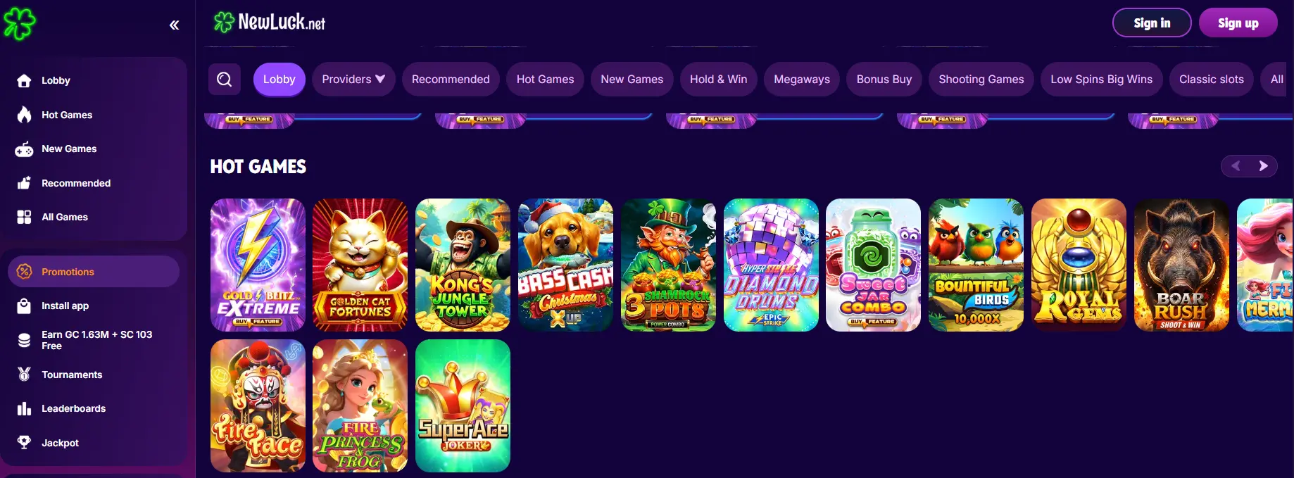 new luck games