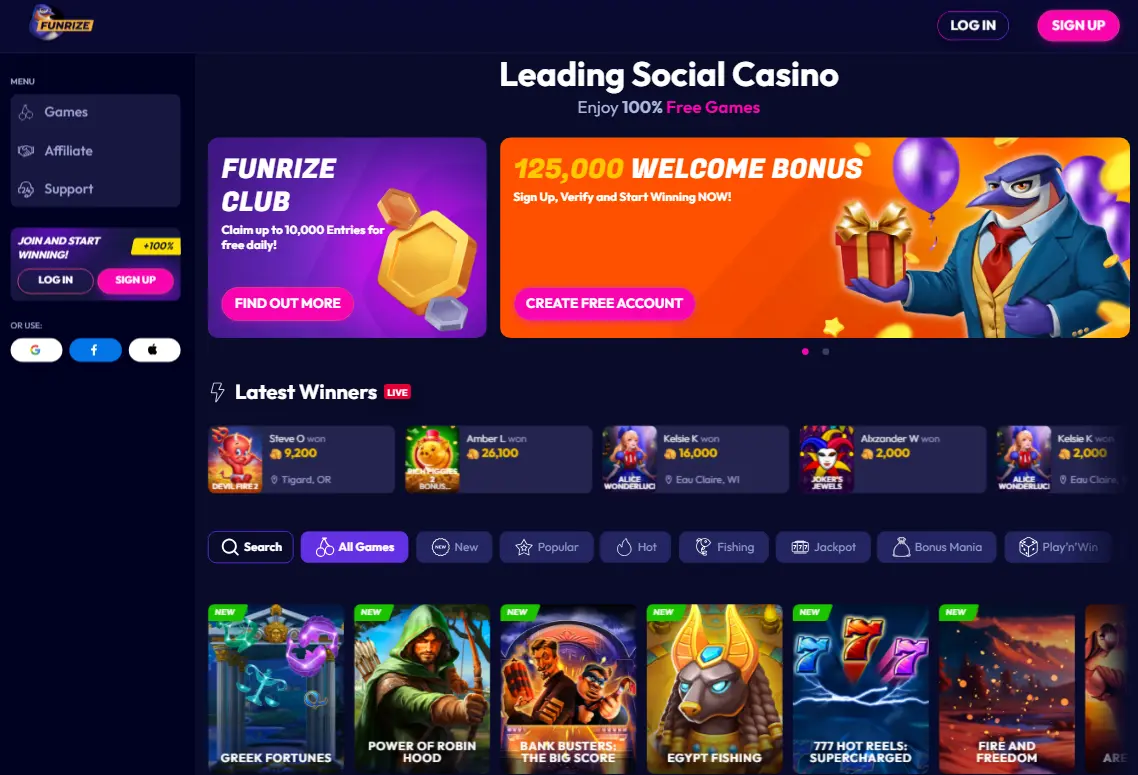 read this before playing on funrize sweepstakes casino