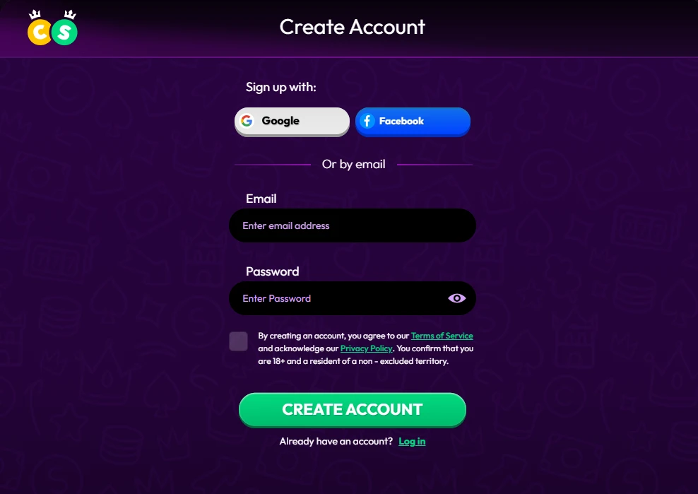 open an account and verify