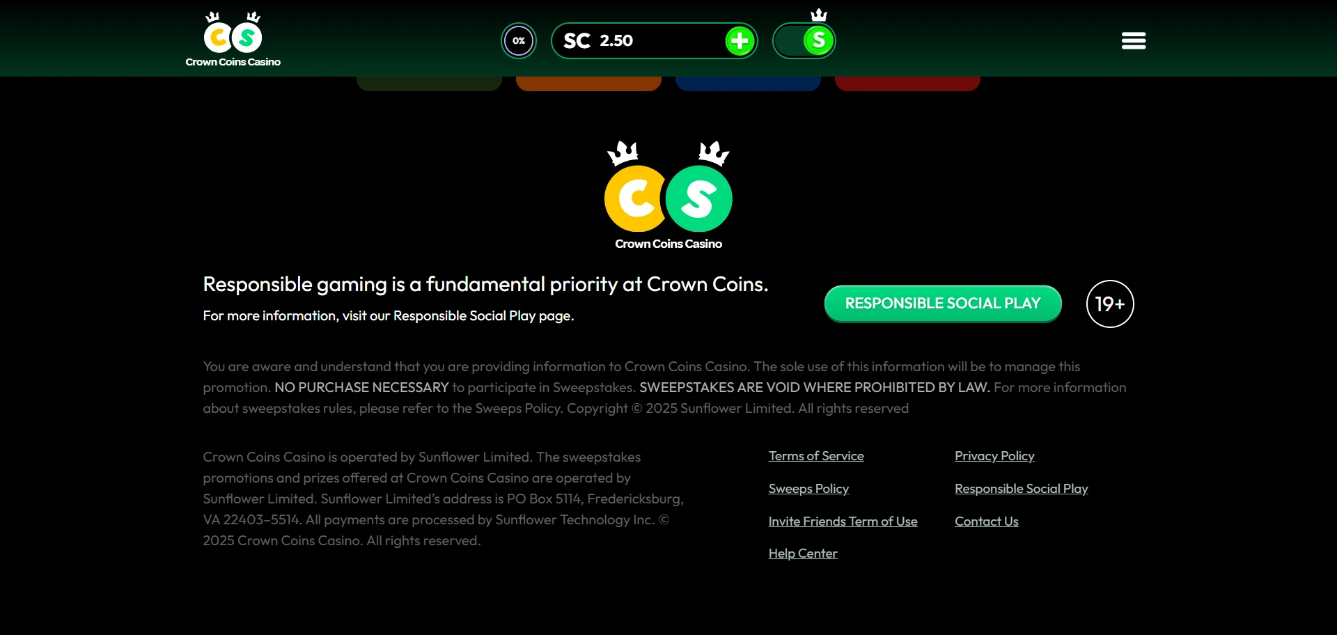 terms and conditions of sweepstakes casinos