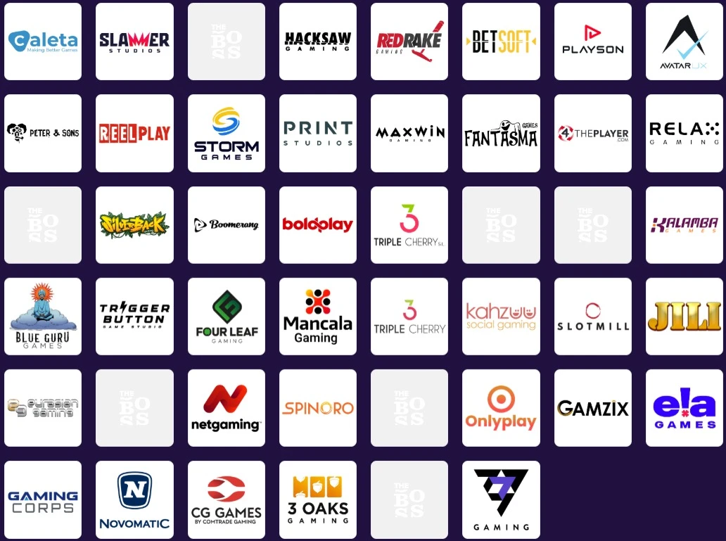 list of gaming providers of theboss.us