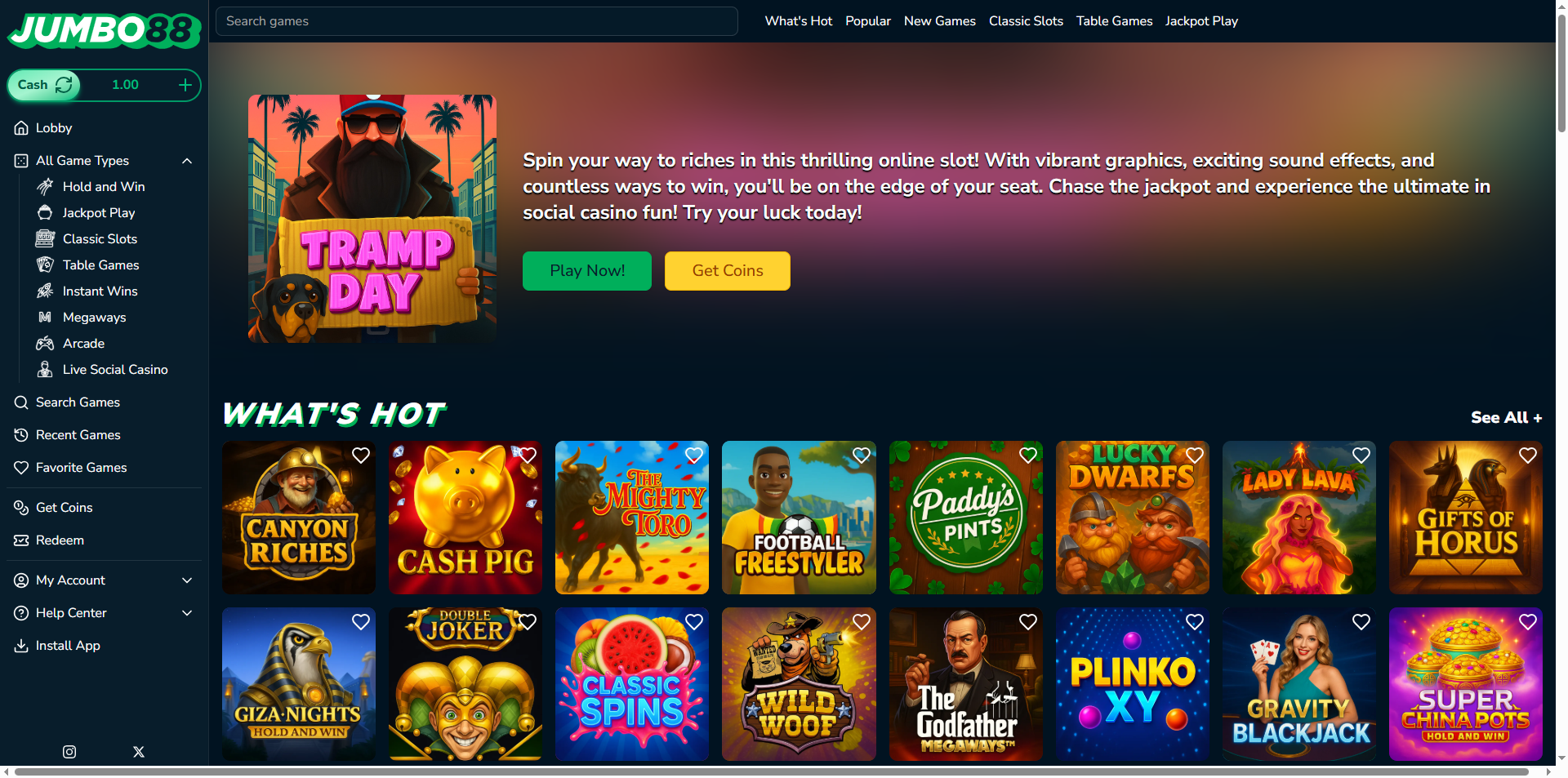 Jumbo88 Sweepstakes Casino Review