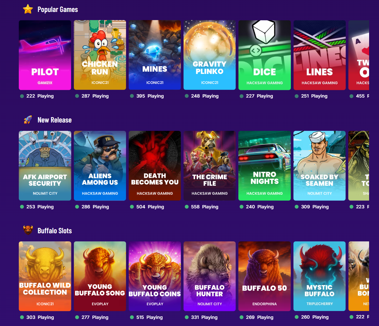 sweepstakes casino games