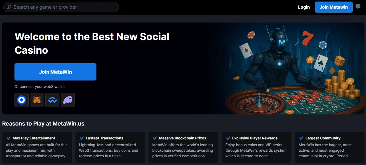 MetaWin.Us Sweepstakes Casino Review