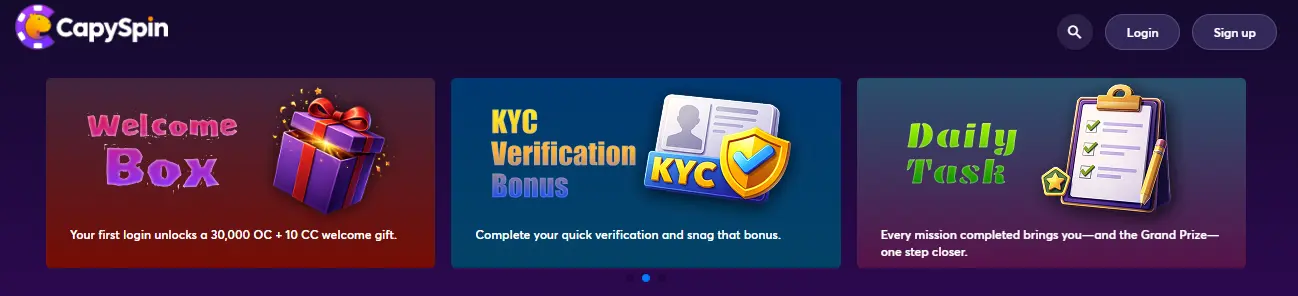 capyspin bonuses
