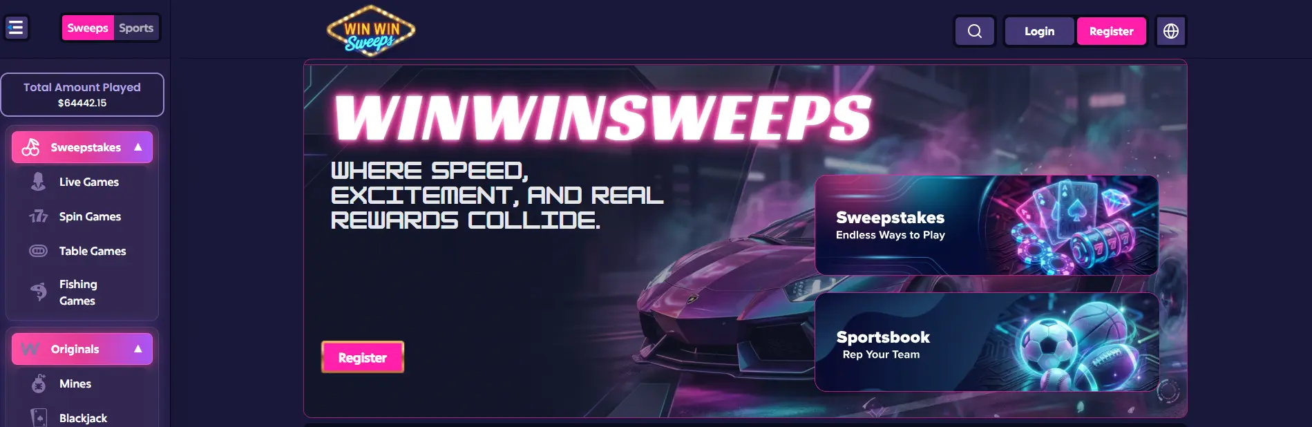 win win sweeps banner