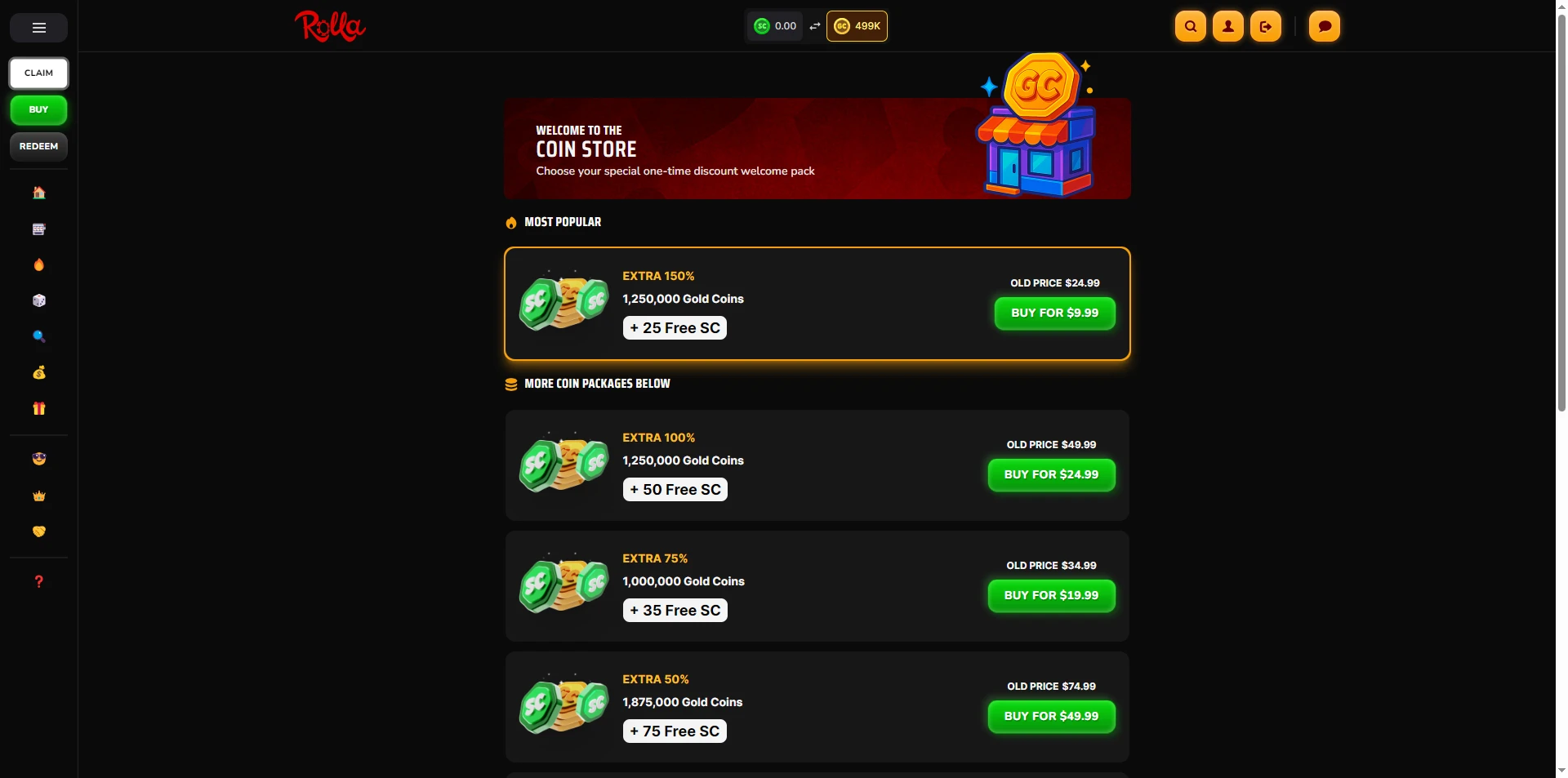 Rolla Casino First Purchase Offer