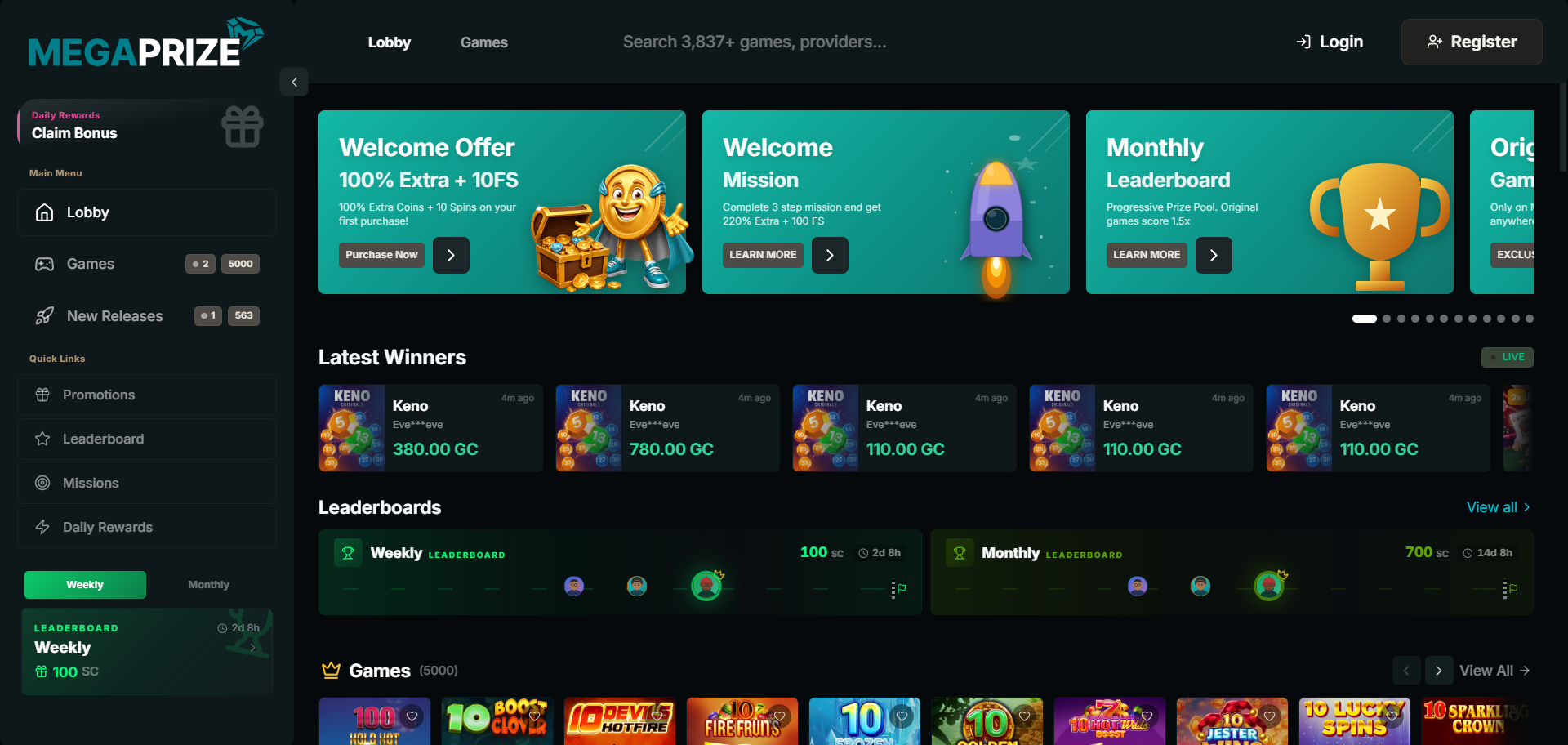 megaprize banner