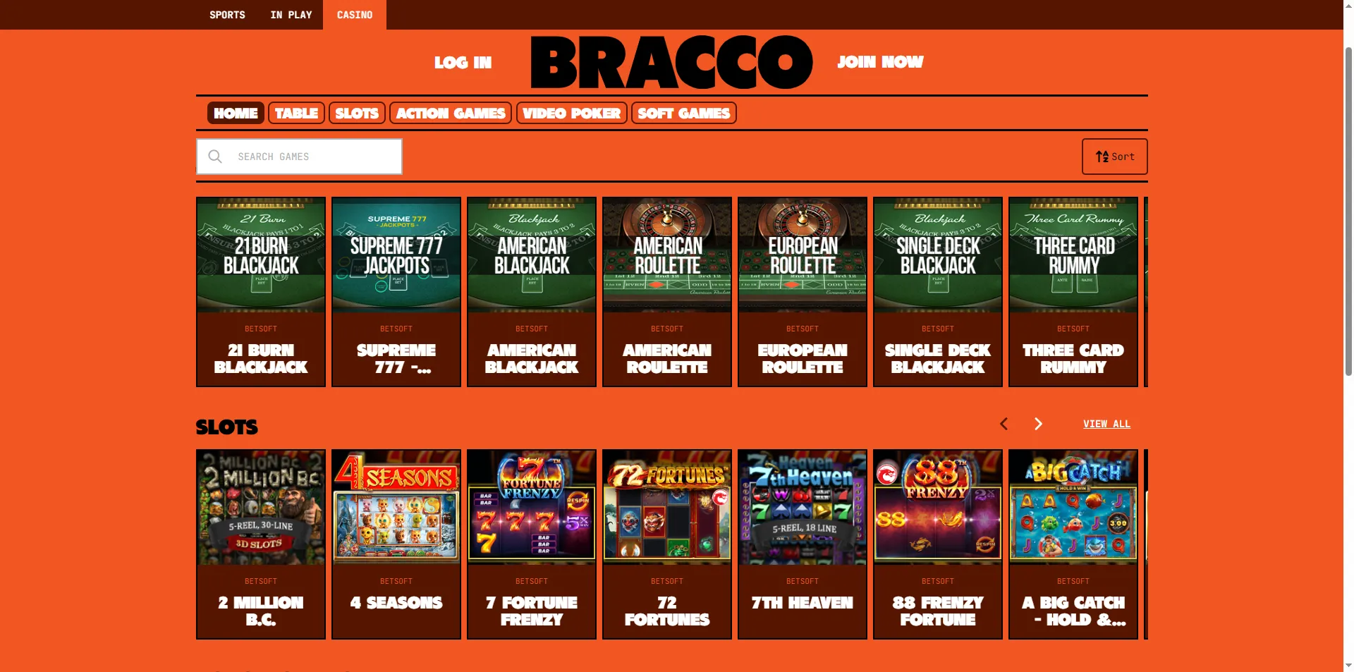 What games can you play at Bracco?